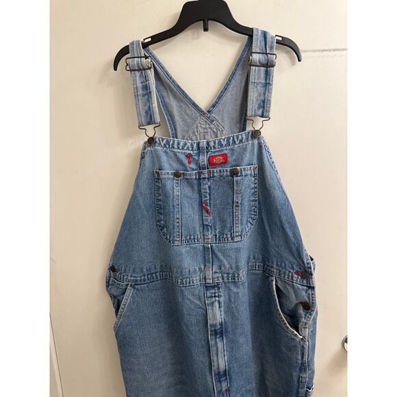 VTG Mens Dickies Denim Overalls 42x32 Workwear Baggy Skater Y2K Streetwear Gorp - Picture 2 of 6